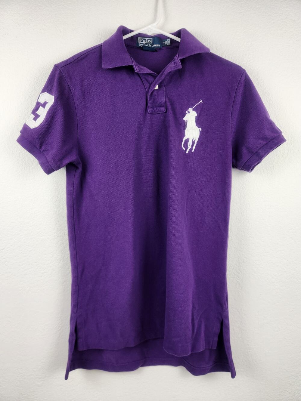 Vintage Polo Ralph Lauren Polo Shirt Purple Large Logo Men Size Small